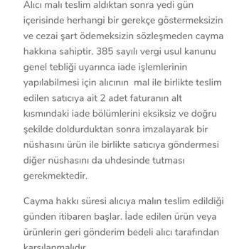 Saklı Butik Sözleşmede Bulunan İade Şartlarına Rağmen İade Reddediyor