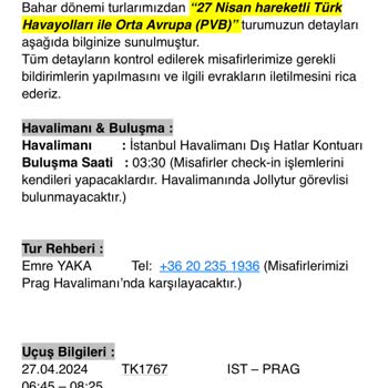 Jolly Tur Para İadesi Talebi