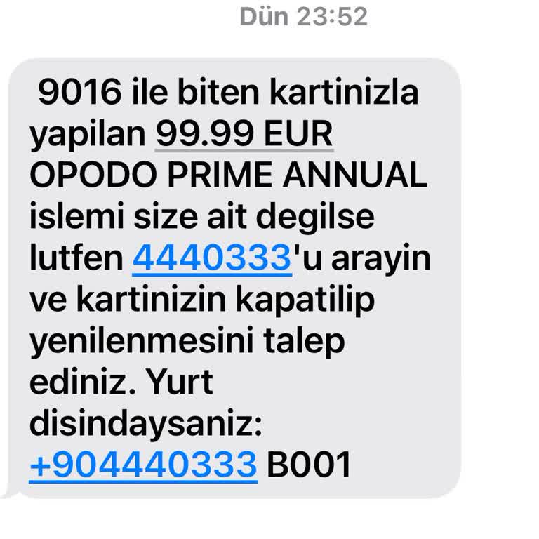 Opodo Kredi Kartından Onaysız Para Çekimi