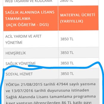 AUZEF Harç Ücreti Zammı