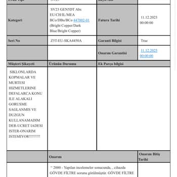 Dyson Gen5 Detect Ayıplı Mal Firma Kabul Etmiyor