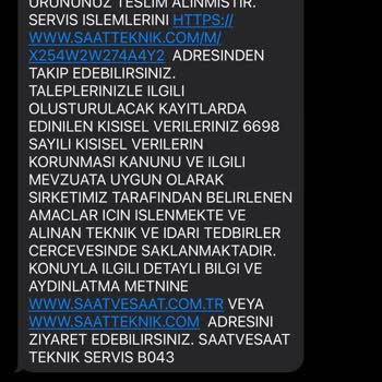 Saat & Saat Ayıplı Ürünü 4. Kez Servise Yolluyor.