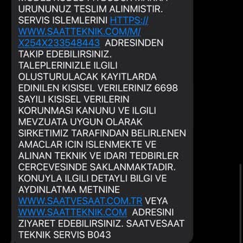 Saat & Saat Ayıplı Ürünü 4. Kez Servise Yolluyor.