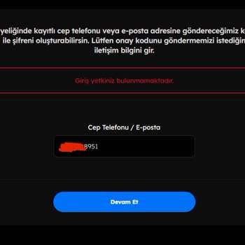 TOD Tv Üyeliğinize Giriş Yetkiniz Bulunmamaktadır Hatası