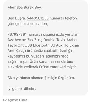 Hepsiburada.com'un İade Talebine Verdiği Trajikomik Yanıt