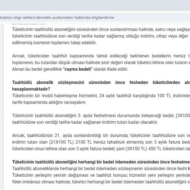 Türk Telekom Cayma Bedeli Saçmalığı