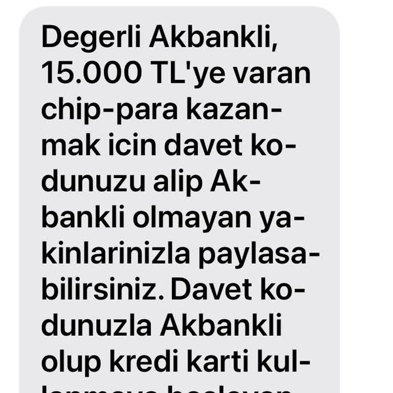 Akbank Davet Kodu Yolla Mesajı Uygun Değil Ortak Olmak İstemiyorum