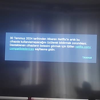 Awox 75EKRAN 75191 Modeli Netflix Sorunu. Bir Anda Yayın Kesildi