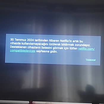 Awox 75EKRAN 75191 Modeli Netflix Sorunu. Bir Anda Yayın Kesildi