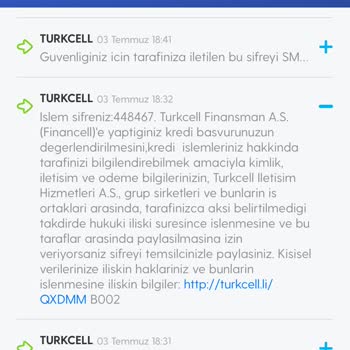 Financell (Turkcell Finansman) Telefon 2 Adet