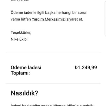 Nike Ücret İadesini Yapmıyor