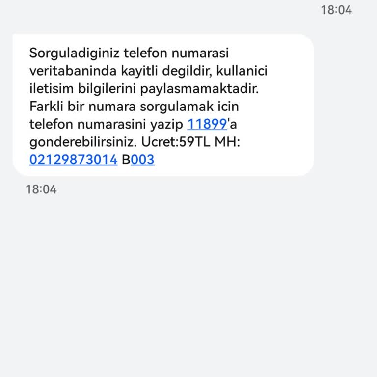 11899 Ücret Var Hizmet Yok.