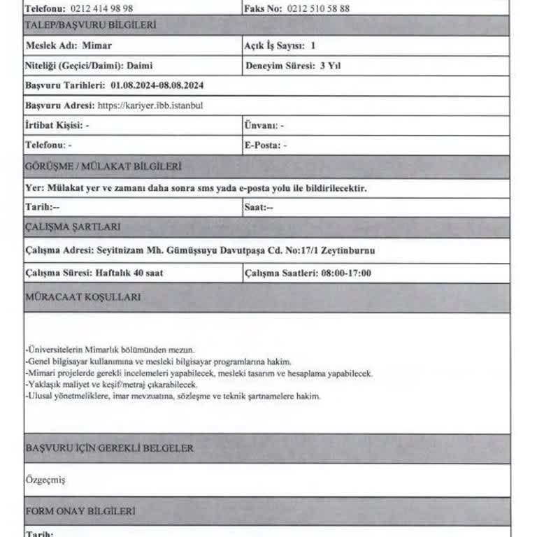 İBB İstanbul Büyükşehir Belediyesi Kurum Dışı Kamu Personel Alımı