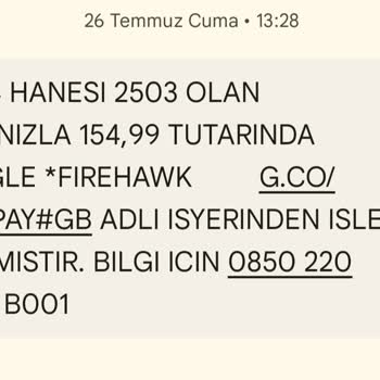 Firehawk Google Şirket İzinsiz Para Çekme