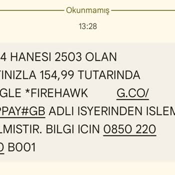 Firehawk Google Şirket İzinsiz Para Çekme