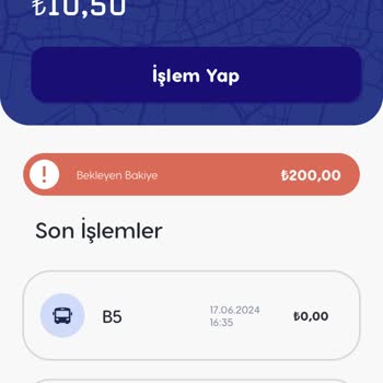 BURULAŞ Kartımda Bekleyen Bakiyem Yüklenmiyor