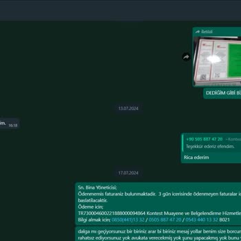 Kontest Mühendislik Borcum Olmamasına Rağmen İcraya Vereceğiz Diye Gelen Mesaj Hk.