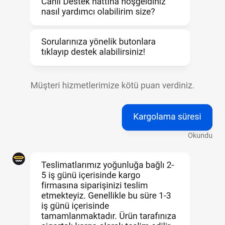 Avmdekor Siparişin Kargoya Verilmemesi Ve İletişim Sorunları
