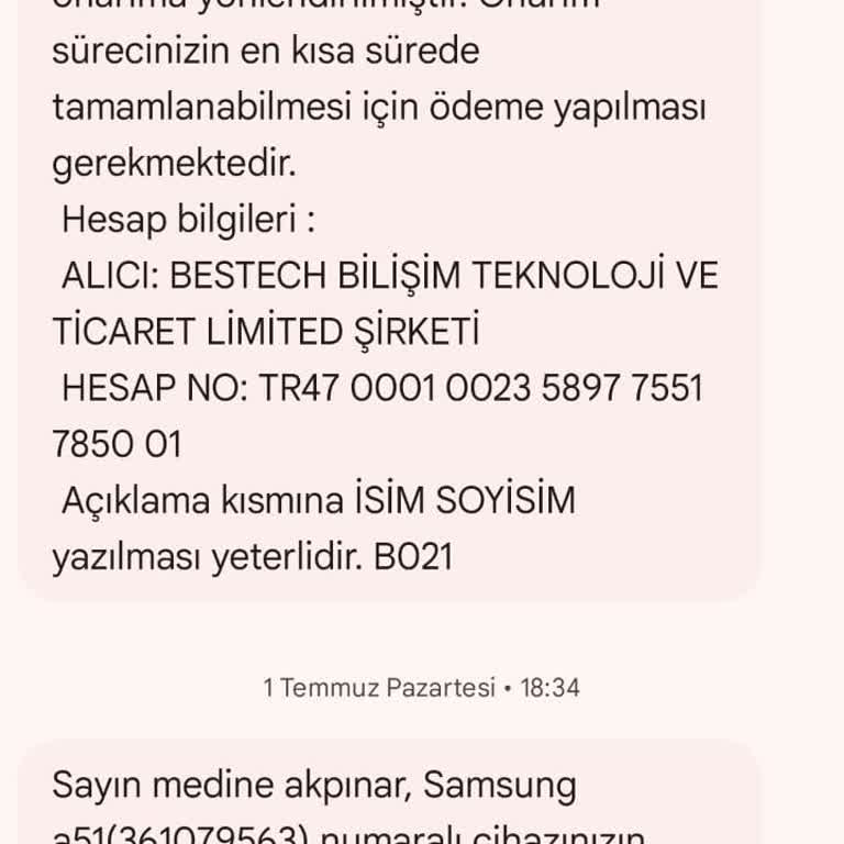 Samsung Yetkili Servis Yasal Süresinde Telefonu Teslim Etmemesi