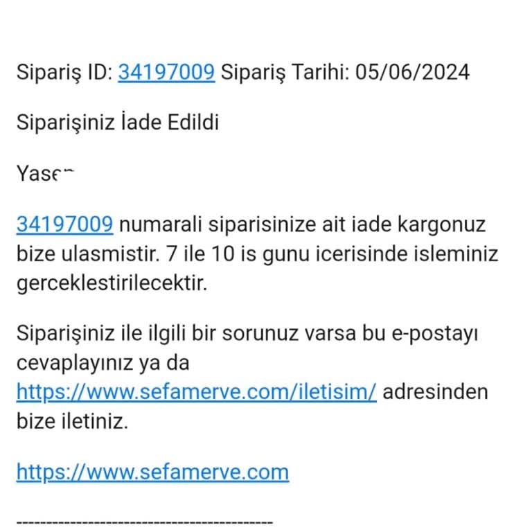 Sefamerve Ücret İadesi Yapmıyor, Alışverişte Dikkat!