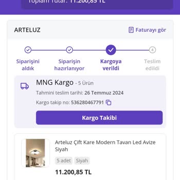 N11 Sitesinden Yapılan Alışveriş