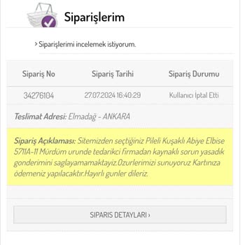 Sefamerve Ücret İadem Yapılmadı