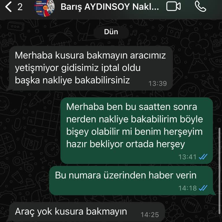 Aydınsoy Nakliyat & Depolama Nakliye Hizmeti Mağduriyeti: Son Dakika İptali