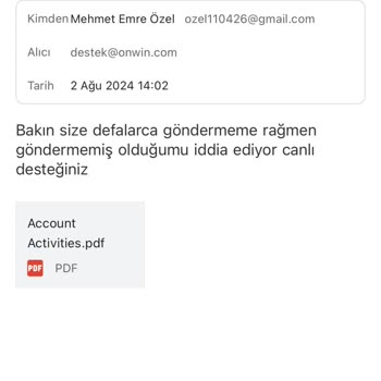Onwin Çekim Talebimi Ödemedi!