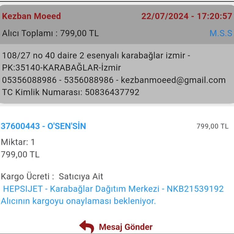 Hepsijet Kaybolan Kargomun Tazminini Yapmıyor