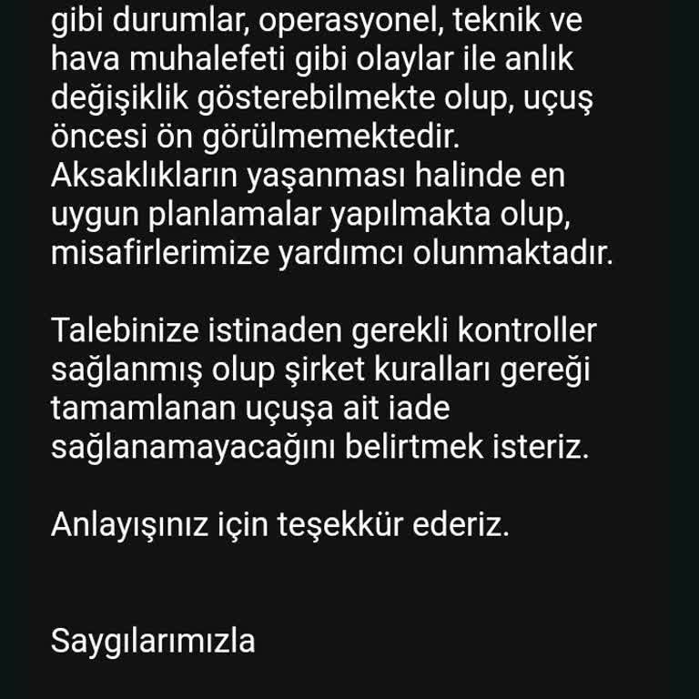 Pegasus Uçak Yolculuğu Şikayet