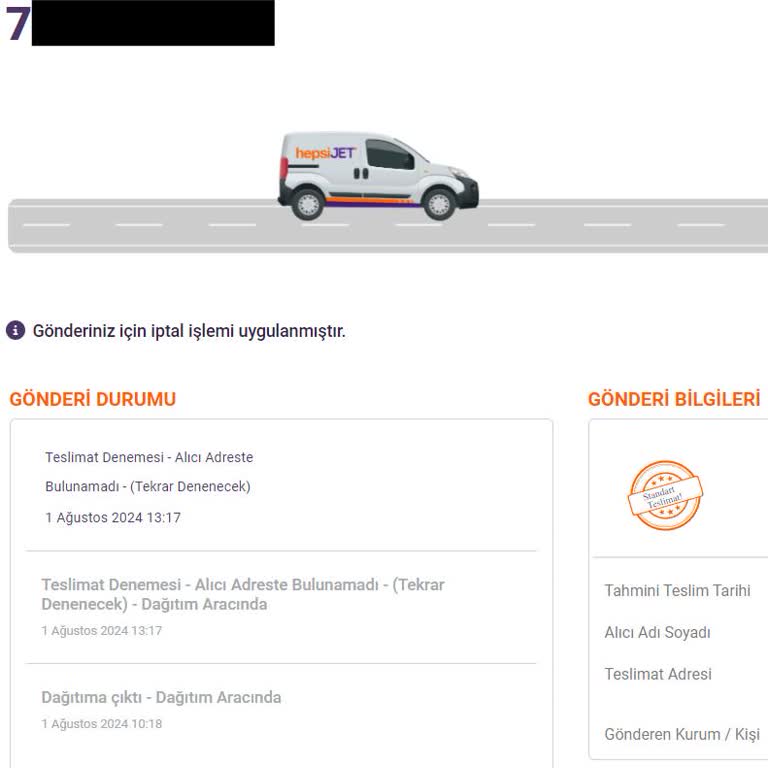 Hepsijet'in Kargomu Ulaşamadık Diyerek İptal Etmesi