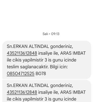 Aras Kargo Ve Gün Kargo Dağ. Aracılık Hiz. Ltd. Şti.