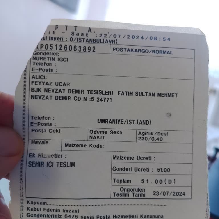 PTT Kargo PTT'DE Takılıp Kalan Kargo