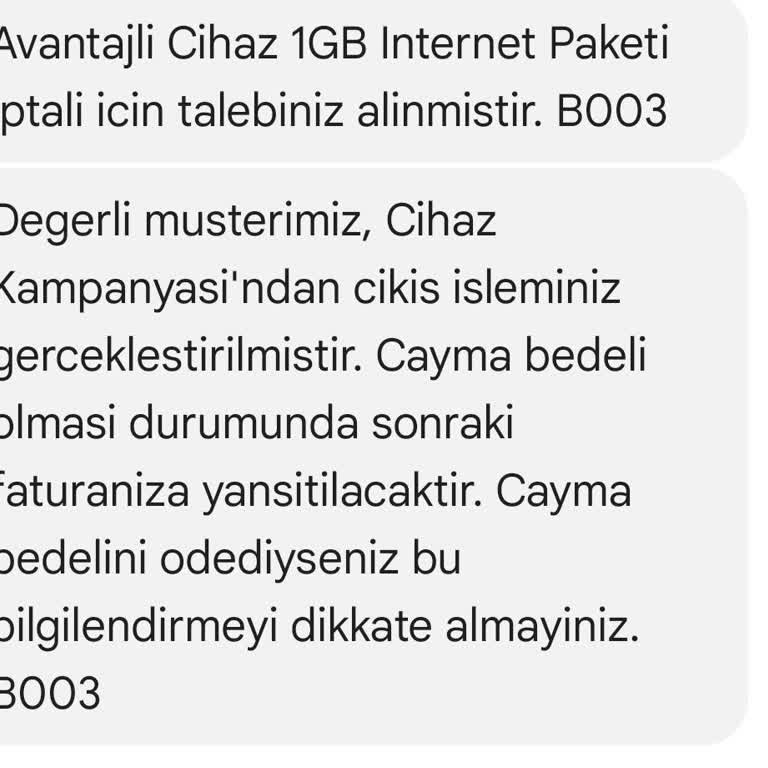 Vodafone Uygulamasında İptal Edilen Cihaz İşlemi Sorunu