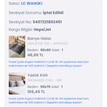 LCW Ürünlerini Takip Etmiyor,10 Gün Paramı Alıkoyup Üstüne Zam Yapıyor