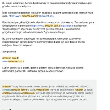 Amazon.com.tr Ayıplı Ürün İadesini Yapmıyor