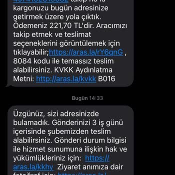 Aras Kargo Tüm Gün Evde Olmamıza Rağmen “evde Yoksunuz” Mesajı