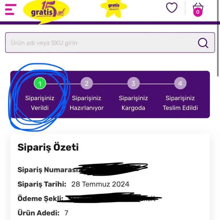 Gratis Sipariş Vereli 6 Gün Oldu Ama Hala Kargoya Verilmedi