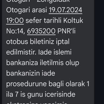 Tokat Yıldızı Bilet İademi Alamadım