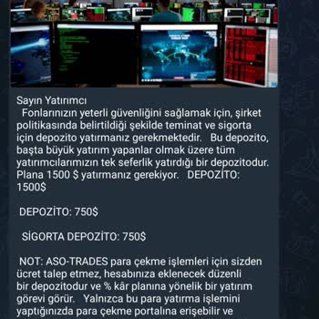 Aso Trade ASO Trades.com Paramı Çekmek İçin Para İstiyorlar