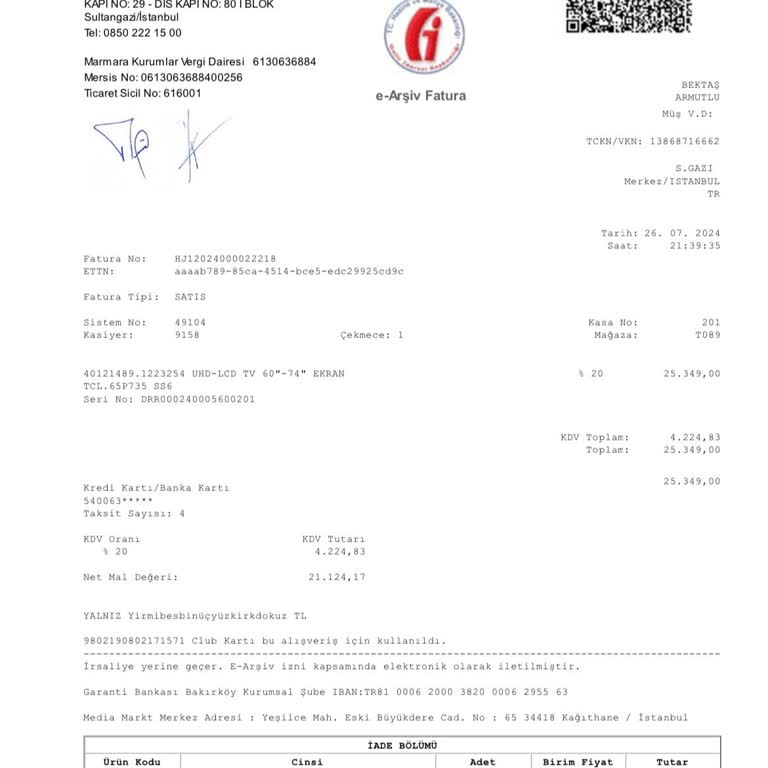 TCL Televizyon Bozuk Ürün İlgisiz Satıcı Ve Marka