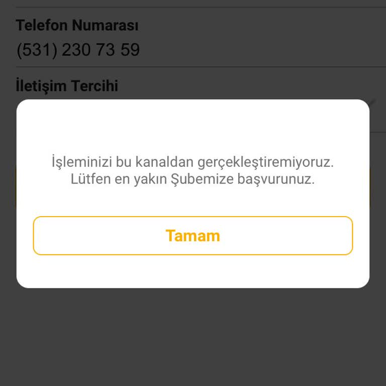 VakıfBank Telefon Numarası Güncellemesi Hatası
