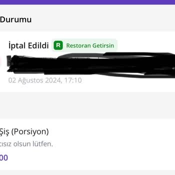 GetirYemek Ücret İadesi Yapmadı