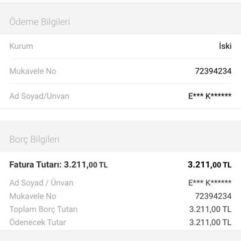 İSKİ Su Faturası