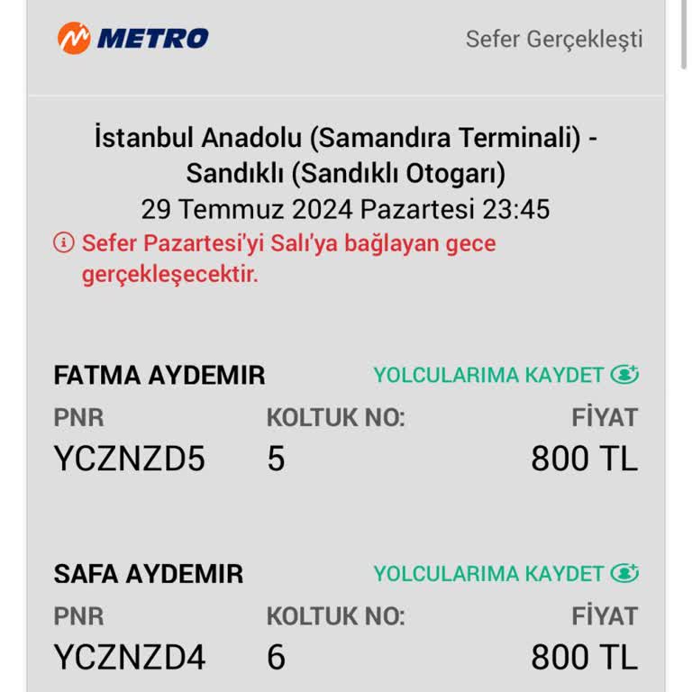 Metro Turizm İptal Edilen Bilet Ve İade Sorunu