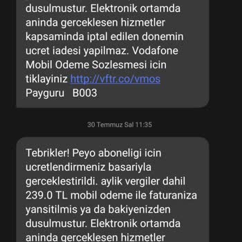 Vodafone İzinsiz Ücretlendirme Ve Yetersiz Bilgilendirme