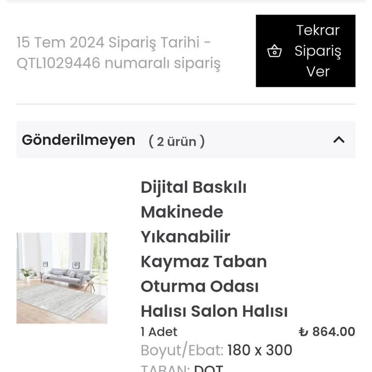 Halı Siparişim Gönderilmedi Qatalina İlgisiz!