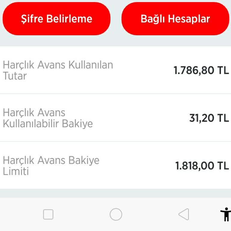 Ziraat Bankası Harçlık Avans Bakiyem Eksik