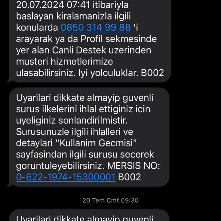 Getiraraç Üyeliğimi Sebepsiz Yere Sonlandırması