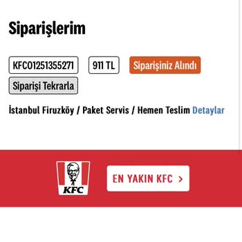 KFC Online Siparişi Kendileri İptal Ettiler